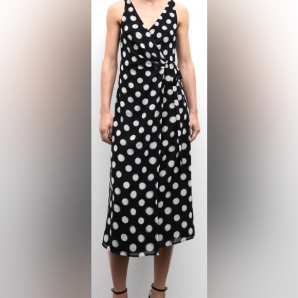 Mango Black/White Polka Dot Wrap Dress:
Size 6 - Picture 2 of 7